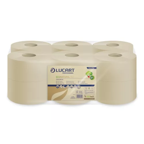 Lucart ECO Natural Mini közületi toalettpapír 19cm 160m 2 rétegű 12 tekercs/zsugor