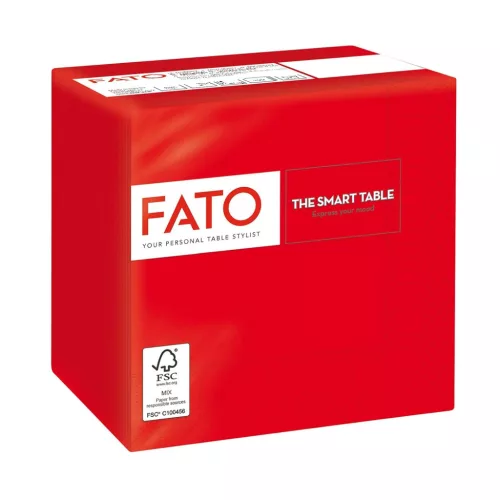 Fato Szalvéta 24x24cm piros 2 rétegű 100 lap/csomag