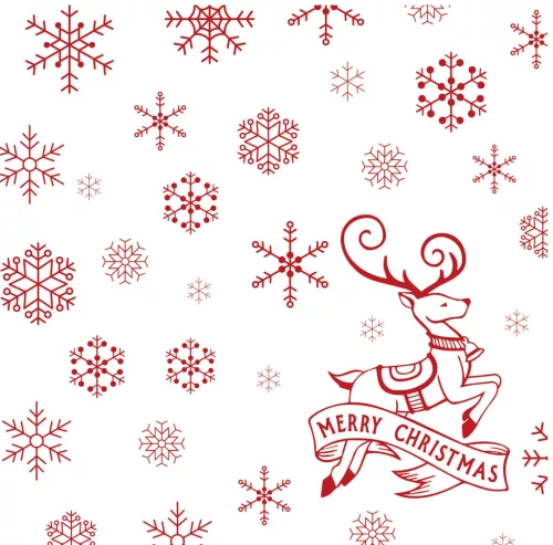 Fato Sztár karácsonyi szalvéta 2 rétegű, 38x38cm 40db/csg, (24csg/karton) Christmas Deer White