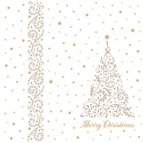   Fato Sztár karácsonyi szalvéta Special Tree Gold 2 rétegű 38x38cm 40 szál/csomag