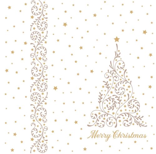 Fato Sztár karácsonyi szalvéta Special Tree Gold 2 rétegű 38x38cm 40 szál/csomag