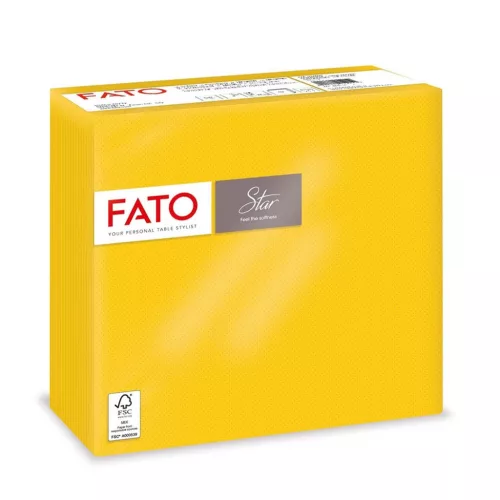 Fato Sztár szalvéta 2 rétegű 38x38cm sárga 40 szál/csomag