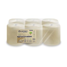   Lucart ECO Natural tekercses kéztörlő 2 rétegű, 450lap, 135m, 6tekercs/zsugor, 44zsugor/raklap
