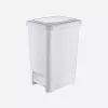 Dunya Plastik Slim pedálos szemetes, 40L, Fehér