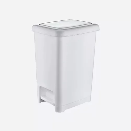 Dunya Plastik Slim pedálos szemetes, 40L, Fehér