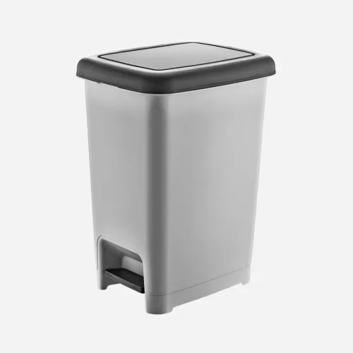Dunya Plastik Slim pedálos szemetes, 60L (4db/karton) Szürke/antracit