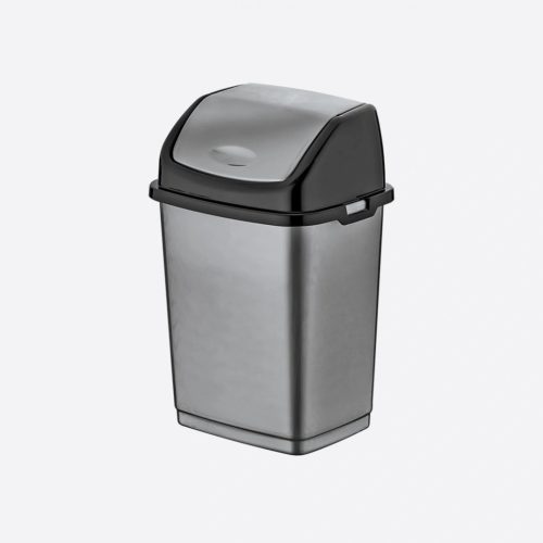 Dunya Fantasy billenőfedeles szemetes, 35L (12db/karton) Szürke/fekete