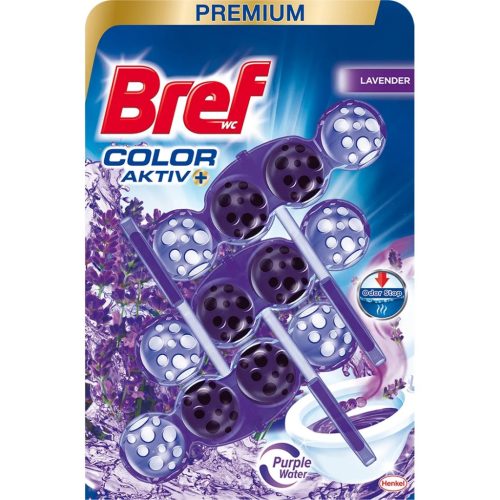 Bref wc tisztító golyós Mega Pack (3DB-OS, 9csg/karton) color aktiv 3X50g lavender