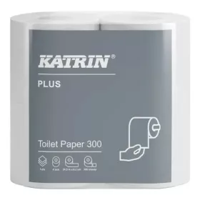   Katrin Plus toalettpapír kistekercses 3r., hófehér, 300lap/tek, 4tek/csg, 6csg/karton, 55karton/raklap