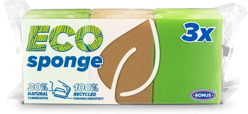 Bonus mosogatószivacs, formázott, Eco Sponge 3db/csg