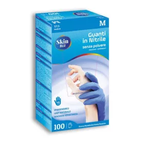   Berica Skin Blue Nitril egyszerhasználatos nitril kesztyű kék M, 100 db /doboz 10doboz/karton