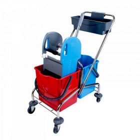   Takarítókocsi Uctem Plas, krómvázas, 2X18L Herkules vödörrel