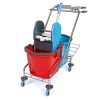 Takarítókocsi Uctem Plas, krómvázas, zsáktartóval 2X18L vödör