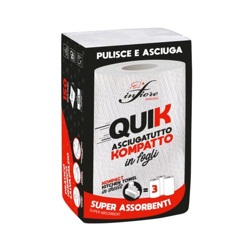 Infibra Quik hajtogatott papírtörlő 2r., 30X25cm/lap, cellulóz, 150lap/csg, 16csg/karton