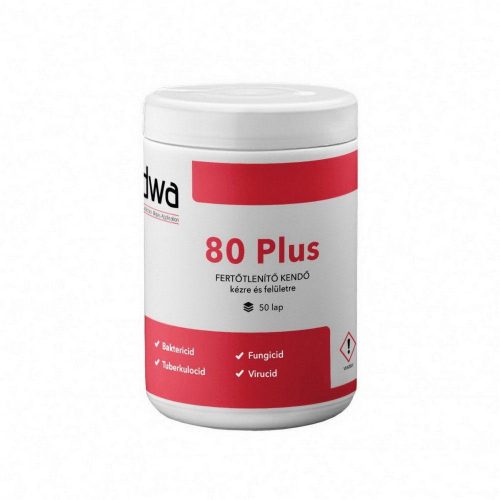 DWA 80 Plus nedves kéz- és felületfertőtlenítő törlőkendő dobozos 50 lap/doboz (12doboz/karton)