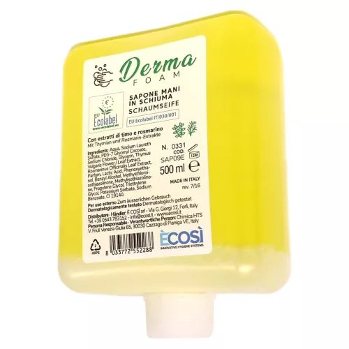 ÈCOSÌ DERMA FOAM - Ecolabel Patronos habzó szappan 500ml 12db/karton
