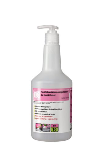 Fertőtlenítős mosogató- és tisztítószer adagoló flakon pumpával 750ml (üres)