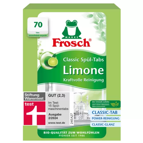 Frosch mosogatógép tabletta 70db/csg (6csg/karton) zöldcitrom