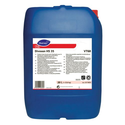 Divosan HS 35 VT68 20L - Hidrogén-peroxid tartalmú folyékony fertőtlenítőszer, aszeptikus spray-technológiához