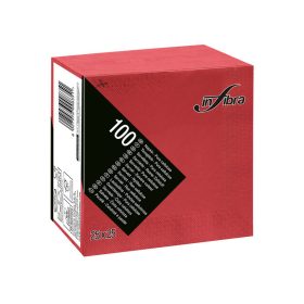 Infibra Szalvéta 25x25cm piros  2 réteg 100 lap/csomag