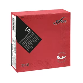 Infibra Szalvéta 33x33cm piros 2 réteg 50 lap/csomag