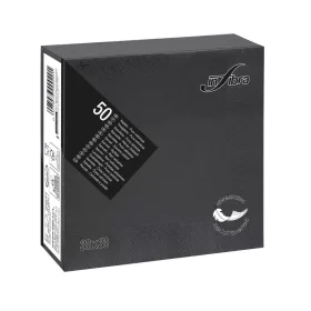 Infibra Szalvéta 33x33cm fekete 2 réteg 50 lap/csomag