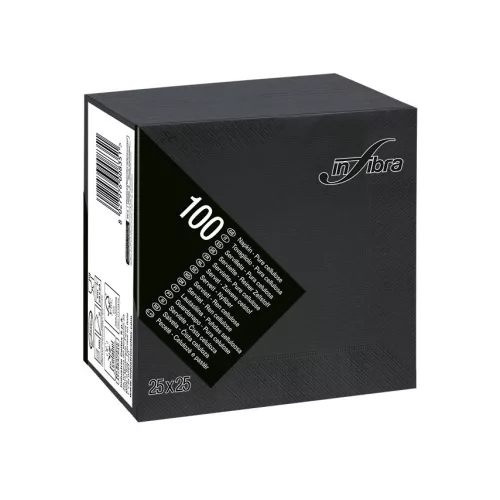 Infibra Szalvéta 25x25cm fekete 2réteg 100lap/csomag