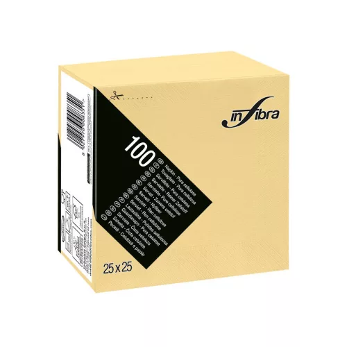 Infibra Szalvéta 25x25cm krém  2 réteg 100 lap/csomag