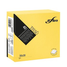 Infibra Szalvéta 38x38cm Sárga 2 réteg 40 lap/csomag
