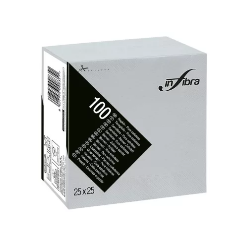 Infibra Szalvéta 25x25cm szürke  2 réteg 100 lap/csomag