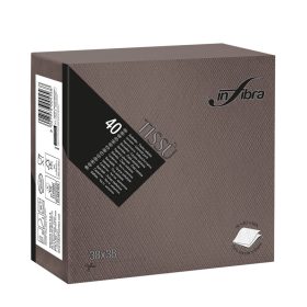   Infibra Szalvéta 38x38cm csokoládé barna 2 réteg 40 lap/csomag