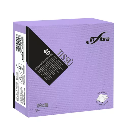 Infibra Szalvéta 38x38cm Lila 2 réteg 40 lap/csomag