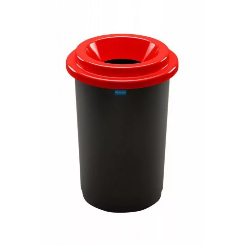 Plafor ECO kerek, henger szemetes 50L fekete/piros