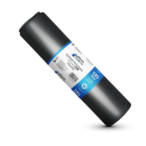 Szemeteszsák fekete 70x110 30mikron 135L 10db/tekercs 20tekercs/csomag