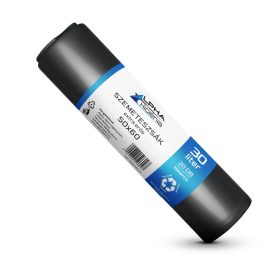   Szemeteszsák fekete 50x60cm  30L 20db/tekercs 50tekercs/gyűjtő