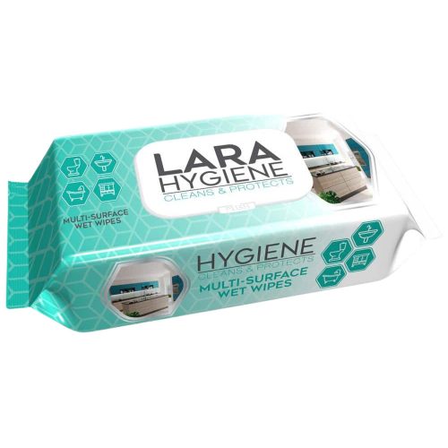 Lara Hygiene Multi Surface nedves törlőkendő Konyhai és általános felületre 50 lap/csomag