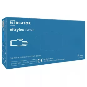   MERCATOR gumikesztyű Nitrylex classic blue -nitril púdermentes,kék vizsgálókesztyű "XL" (100db/doboz, 10doboz/karton)