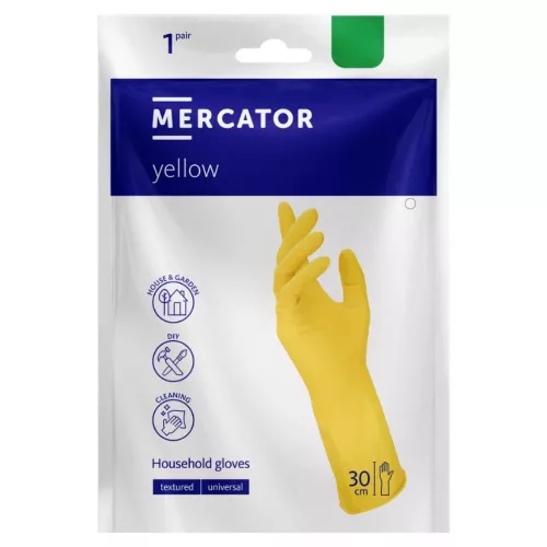 MERCATOR gumikesztyű yellow háztartási "XL" (1 pár/csomag, 240csg/karton)