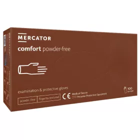   MERCATOR gumikesztyű COMFORT POWDER-FREE latex púdermentes vizsgálókesztyű "XS" (100db/doboz, 10doboz/karton)