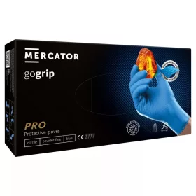   MERCATOR gumikesztyű gogrip (blue)nitril védőkesztyű kék púdermentes, gyémánt textúrált "XXL" (50db/doboz, 10doboz/karton)