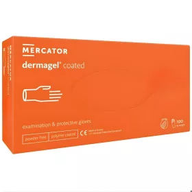   MERCATOR gumikesztyű Dermagel coated kopolimeres latex púdermentes vizsgálókesztyű "M" (100db/doboz, 10doboz/karton)
