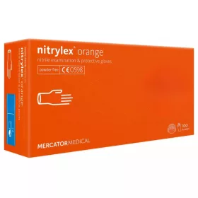   MERCATOR gumikesztyű Nitrylex orange nitril púdermentes vizsgálókesztyű "L" (100db/doboz, 10doboz/karton)