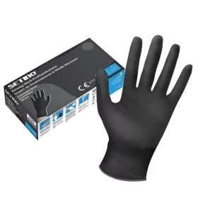   SETINO gumikesztyű Nitril - 3.5g  Fekete "XL" (100db/doboz, 10doboz/karton)