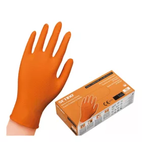   SETINO gumikesztyű Nitril - 8.5g  Narancssárga, ERŐSÍTETT "XL" (50db/doboz, 10doboz/karton)