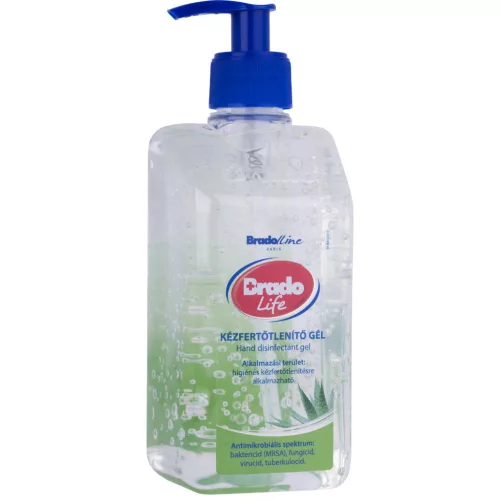 Bradolife kézfertőtlenítő gél 500ml (10db/karton) aloe vera