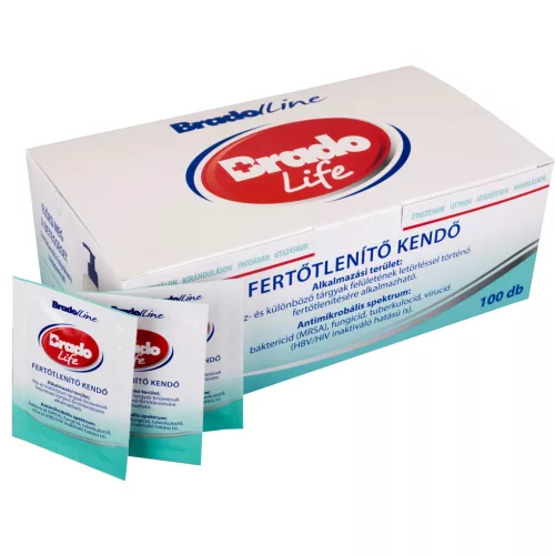 Bradolife fertőtlenítő kendő (100db/doboz) - 2259