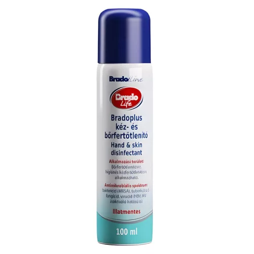 Bradolife/bradoplus kéz- és bőrfertőtlenítő 100ml ALU pumpás (10db/karton)