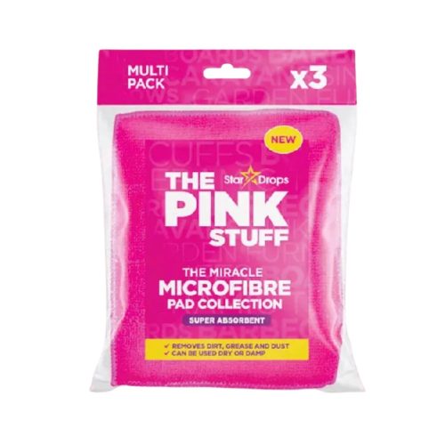 The Pink Stuff mikroszálas tisztítópárnák rózsaszín 3db/csg