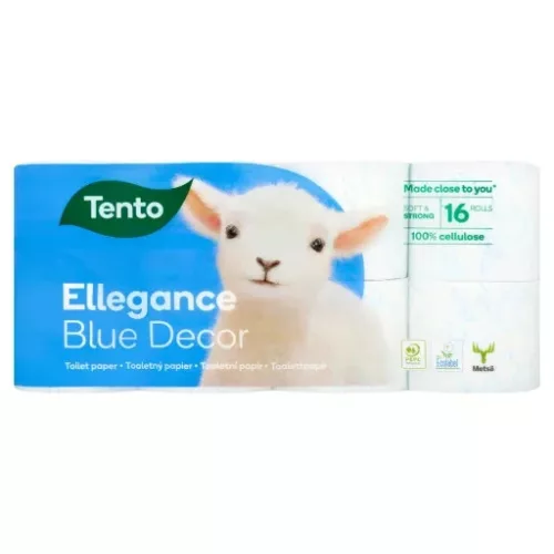 Tento Ellegance Blue Decor 3 rétegű, 150lap/tek, 16tek/csg, 3csg/karton