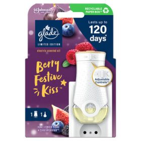   Glade elektromos légfrissítő készülék+utántöltő 20ml (12db/karton) Berry Festive Kiss LIMITÁLT KIADÁS!